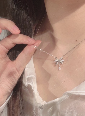 楚噢CHUO纯银蝴蝶结项链轻奢女生