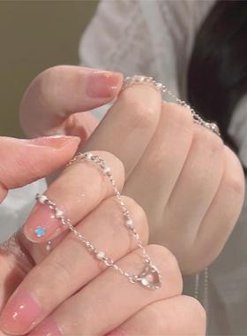 CHUO楚噢纯银S925珍珠爱心项链女