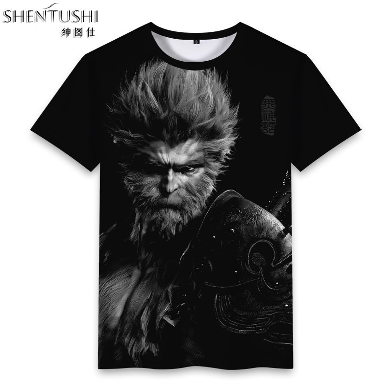 黑神话悟空steam游戏周边风灵月影孙悟空联名男女同款夏短袖衣服