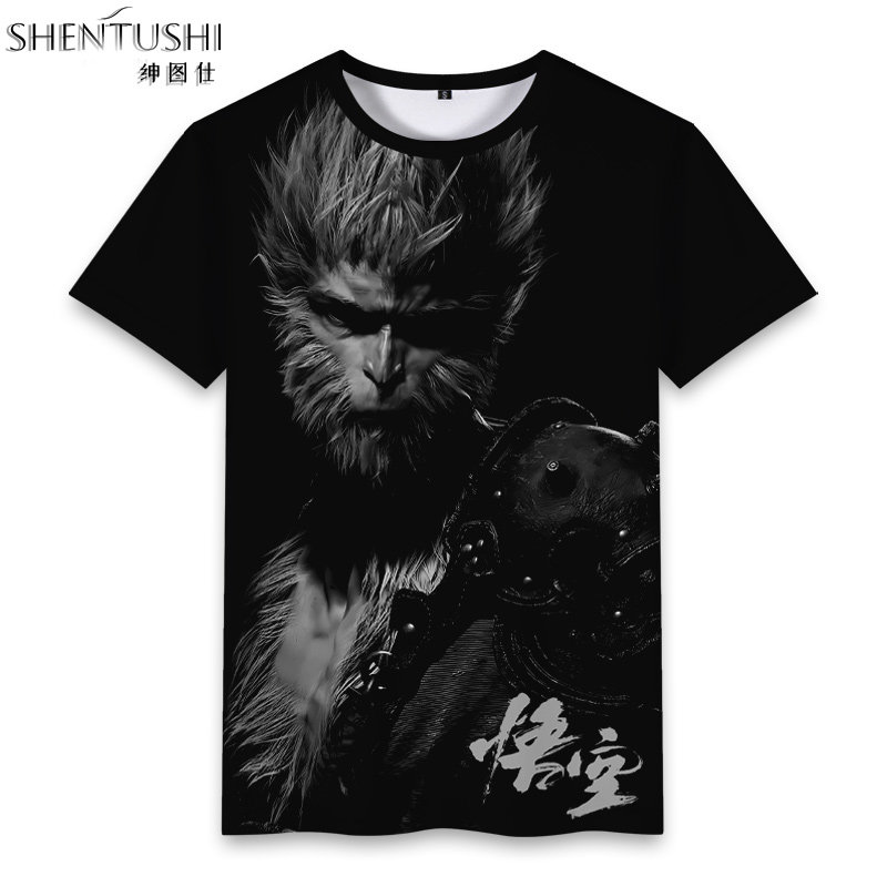 黑神话悟空steam游戏周边风灵月影孙悟空联名男女同款夏短袖衣服