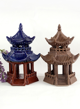 微型凉亭多肉盆栽小摆件上水石