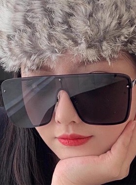 连体个性网红大框黑超太阳镜显瘦