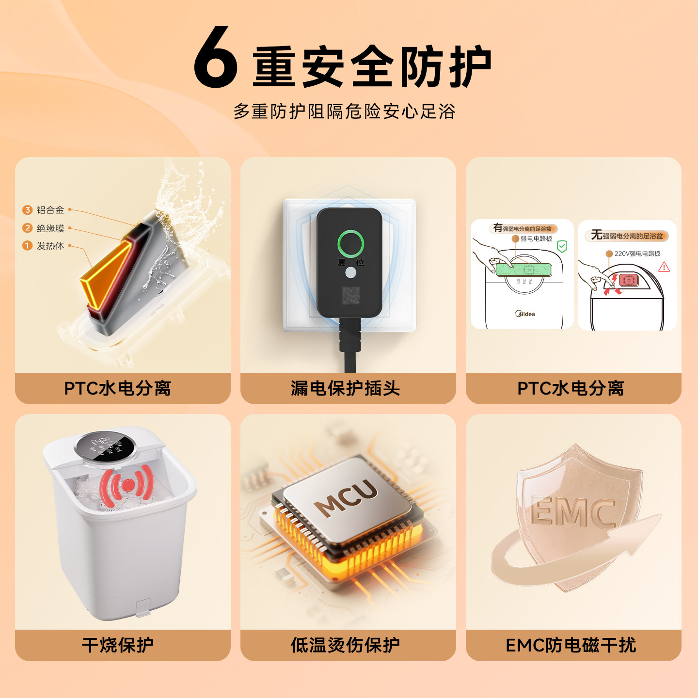 美的泡脚桶新款电动杀菌高深家用过膝加热恒温足浴盆2025按摩神器,淘宝优惠券,粉丝福利购,淘宝优惠卷