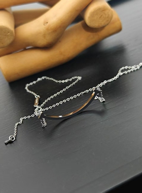 秋雪漫过的冬天吴怡君江一燕同款项链时尚简约钛钢微笑锁骨链颈链