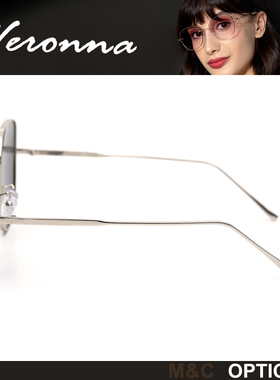 维罗纳 银色方框太阳镜大镜片超大瘦脸男女通用款简约大气