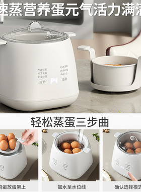 蒸蛋器家用小型多功能自动断电蒸蛋器迷你煮蛋器早餐定时预约110V