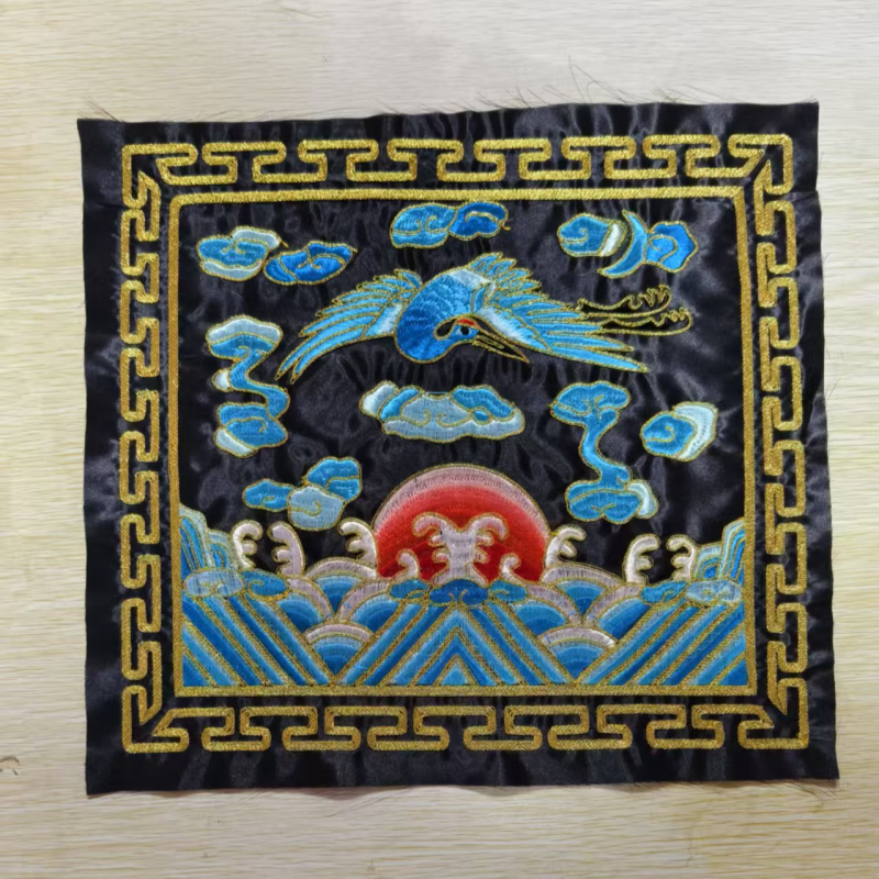 戏曲服装男清朝芝麻官武官前后补子服装配件国风刺绣配件绣片全套 - 图3