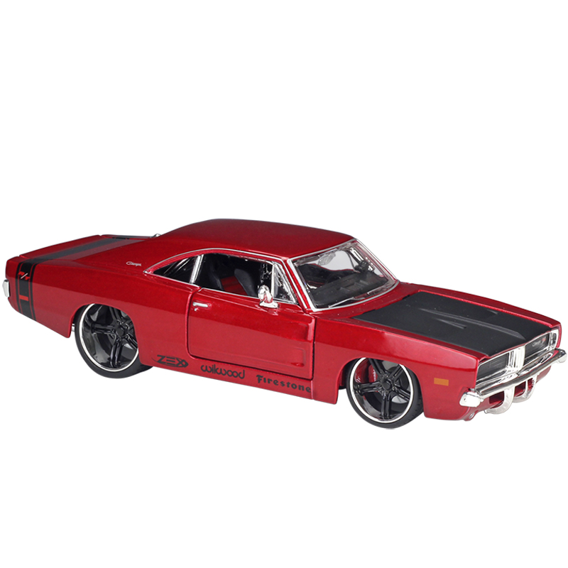 美驰图1:24道奇1969 DODGE Charger R-T改装车仿真合金汽车模型 - 图3