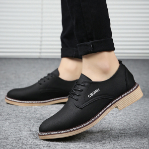 夏季新款男士透气小皮鞋