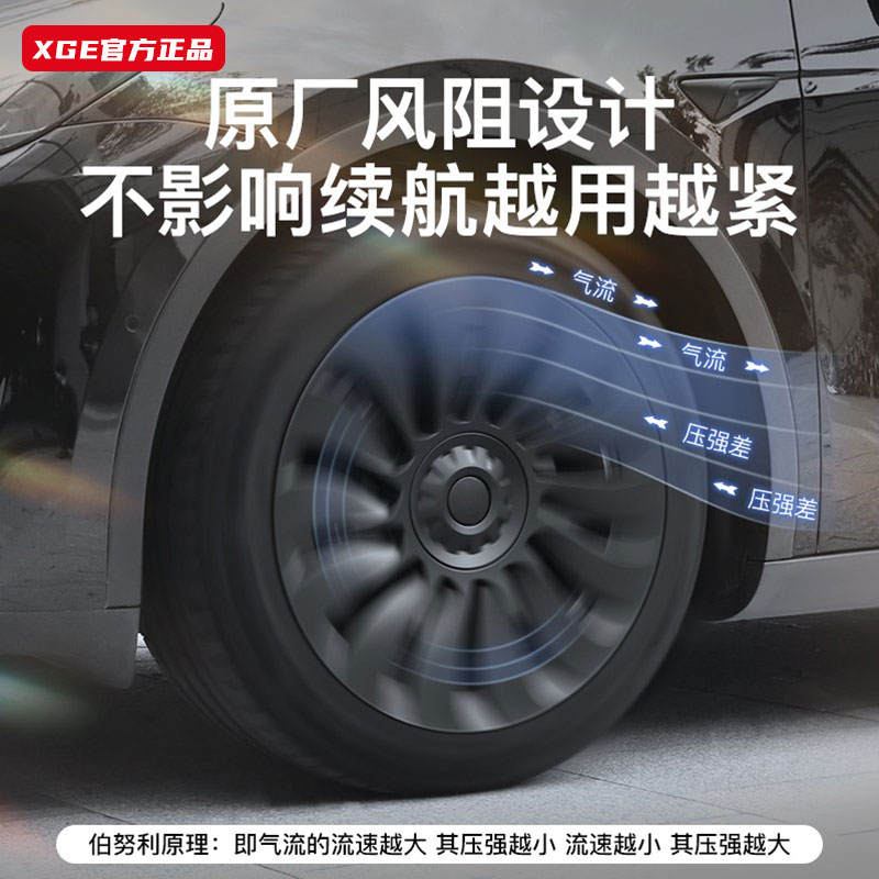 XGE适用特斯拉ModelY/3轮毂盖旋风18寸车轮圈19寸保护罩改装配件 - 图2