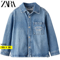 ZARA Discount Season Boy Clothing Boy Embroidery Denim Shirt 4110752427