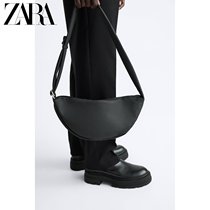 ZARA new mens bag black dumplings bag inclined satchel with single shoulder bag 3501220800