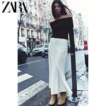 ZARA24 spring new pint womens dress pleated flute skirt 2275529712