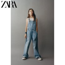 ZARA Autumn Winter New Child Clothing Girl Denim Back Belt Pants 9374703400