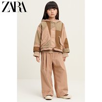 ZARA new childrenswear girl SRPLS series with cap denim splicing jacket jacket 6624409116