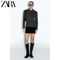 ZARA24 spring new pint woman dress black casual short dress 5070153800