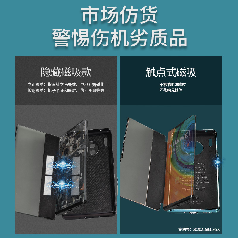 【进口真皮】适用于华为Mate40pro手机壳真皮磁吸mate40E翻盖全包防摔保护套男女por鼎桥40外壳meta高档新款 - 图2