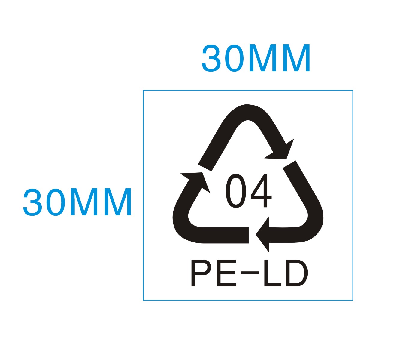 中号塑料包装用透明04循环回收标 OPP袋环保贴3x3CM(630个/30元) - 图2