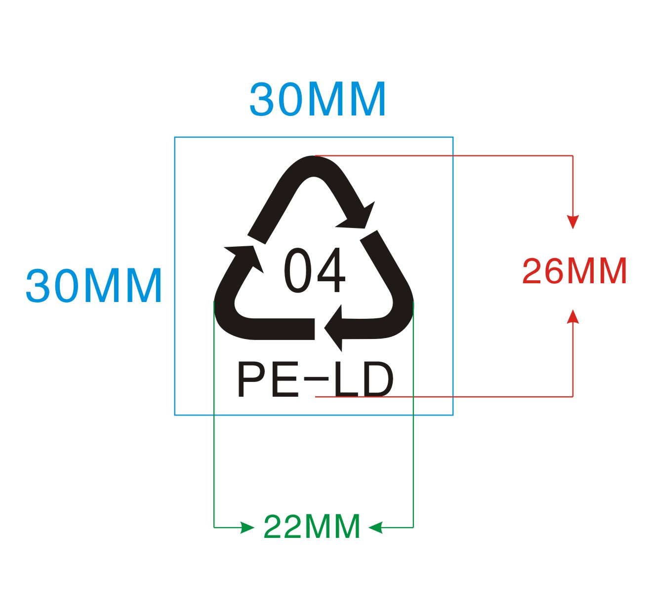 中号塑料包装用透明04循环回收标 OPP袋环保贴3x3CM(630个/30元) - 图0