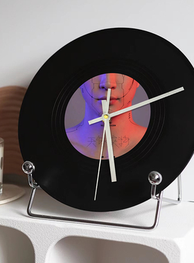 复古JAY网易涂鸦定制黑胶唱片钟静音挂钟diy创意客厅装饰摆件时钟