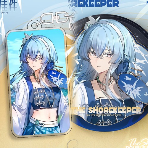 鸣潮游戏西湖联动联名系列守岸人椿75mm双闪大徽章亚克力挂件挂饰 - 图0