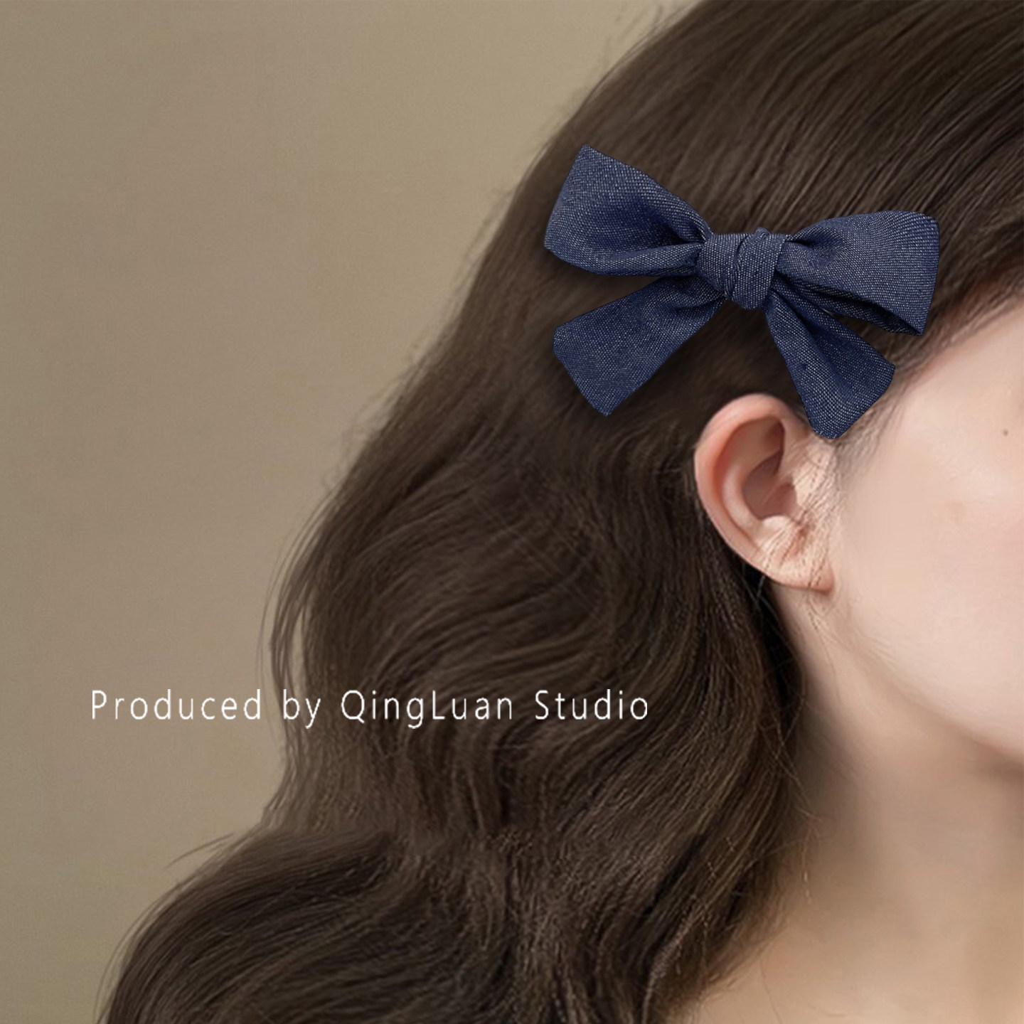 高街时髦感~牛仔蓝蝴蝶结发夹女后脑勺韩系气质ins鸭嘴夹旅行发卡,淘宝优惠券,粉丝福利购,淘宝优惠卷