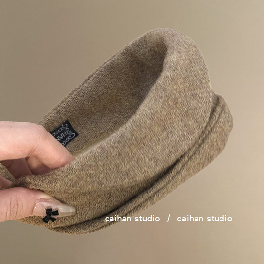 Whale gray~retro suede wide-brimmed headband