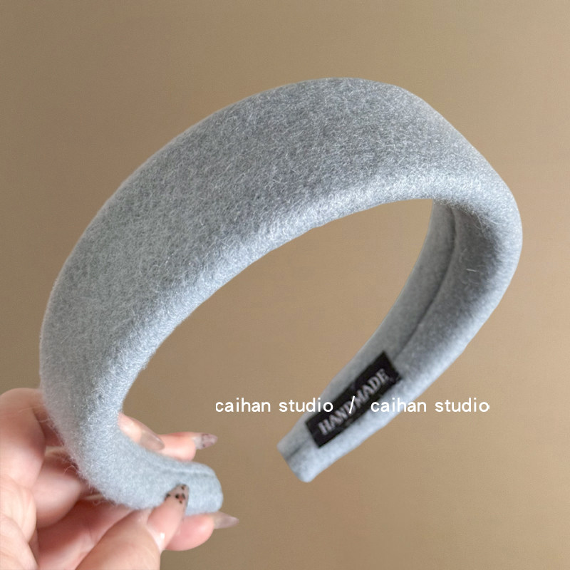 樱粉甜茶~纯色毛呢宽发箍法式优雅气质温柔压法头箍高级感盘发器,淘宝优惠券,粉丝福利购,淘宝优惠卷