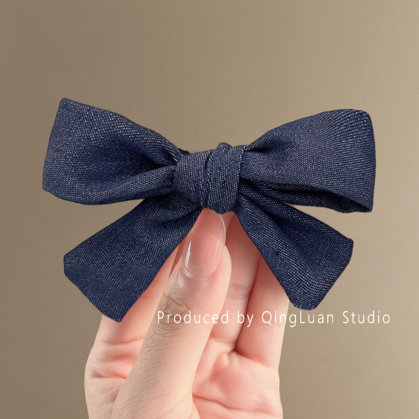 高街时髦感~牛仔蓝蝴蝶结发夹女后脑勺韩系气质ins鸭嘴夹旅行发卡,淘宝优惠券,粉丝福利购,淘宝优惠卷