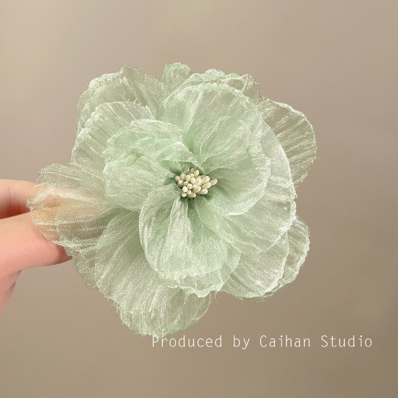 冰纱牡丹~超仙甜美花朵鸭嘴夹发夹女后脑勺高级感无痕刘海夹发饰,淘宝优惠券,粉丝福利购,淘宝优惠卷