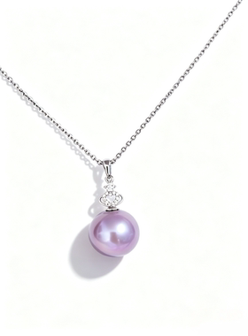 天然淡水珍珠香芋紫紫珠吊坠项链女14-15mm本命年送礼首选孤品