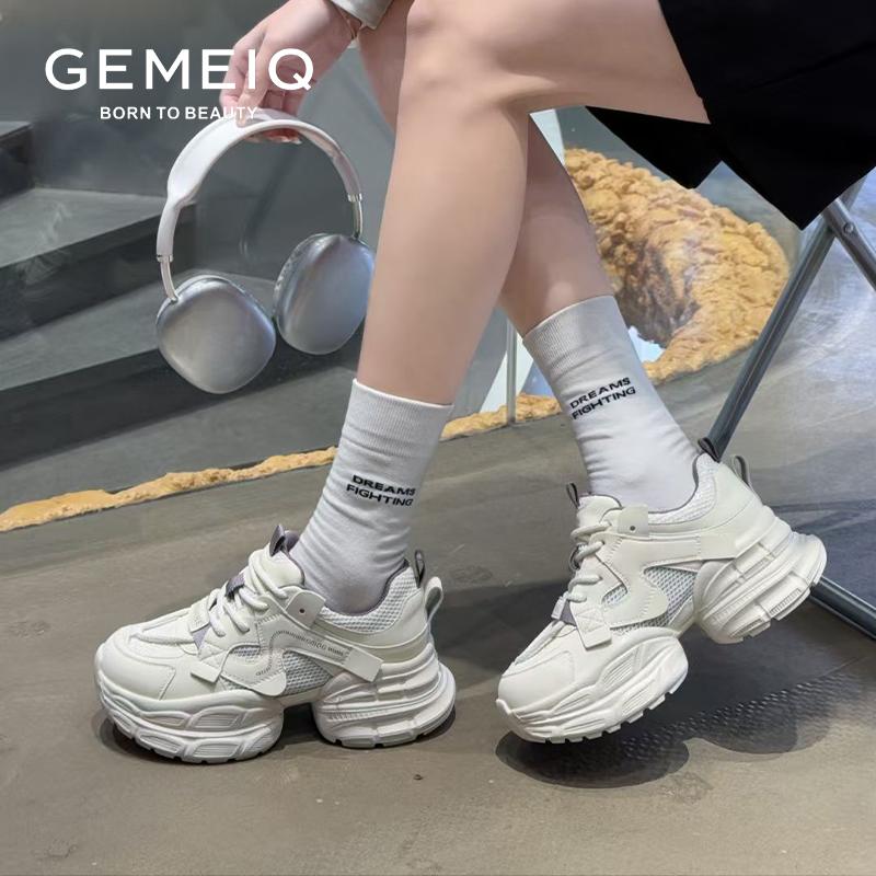戈美其轻便厚底老爹鞋女2025年春季新款运动休闲鞋百搭增高显脚小 - 图1