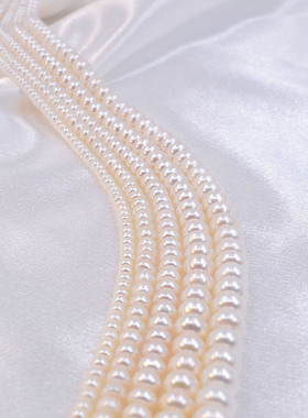 扁圆珍珠项链925银礼物