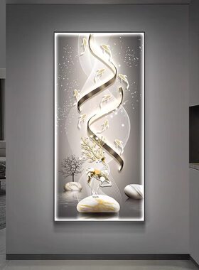 轻奢抽象玄关有框立体装饰画