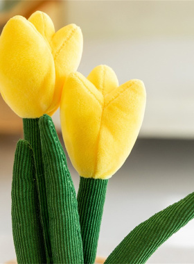 仿真创意花朵郁金香盆栽摆件