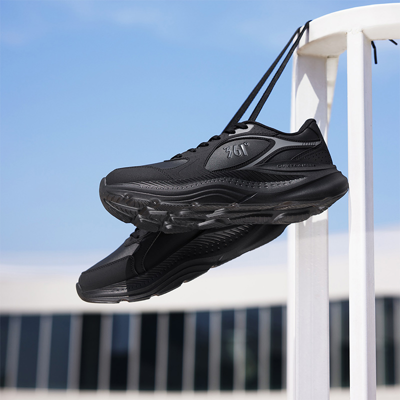 361运动鞋男款皮面防水男鞋轻便减震休闲鞋雨天通勤男士跑步鞋子 - 图0