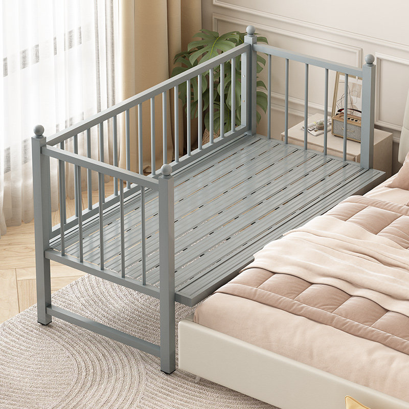 儿童铁艺拼接床加高护栏无缝衔接可调节高度安全防摔单人婴儿小床,淘宝优惠券,粉丝福利购,淘宝优惠卷