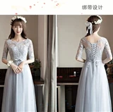 Демисезонное корейское приталенное длинное платье подружки невесты