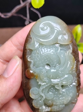 龙手把件且末糖和田玉