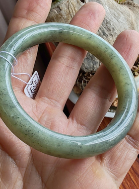 和田玉青花手镯57mm手镯子女神