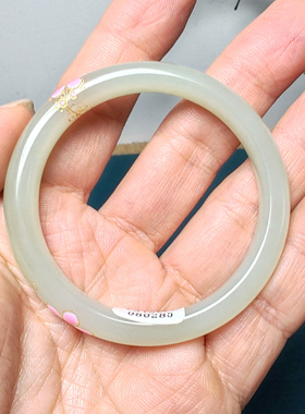 和田玉晴水雕花52mm+手镯送证书