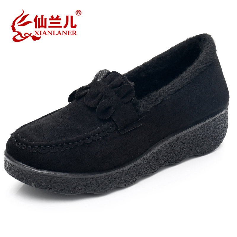 秋冬新款加绒豆豆鞋女老北京软底工作布鞋厚底保暖棉鞋防滑妈妈鞋,淘宝优惠券,粉丝福利购,淘宝优惠卷