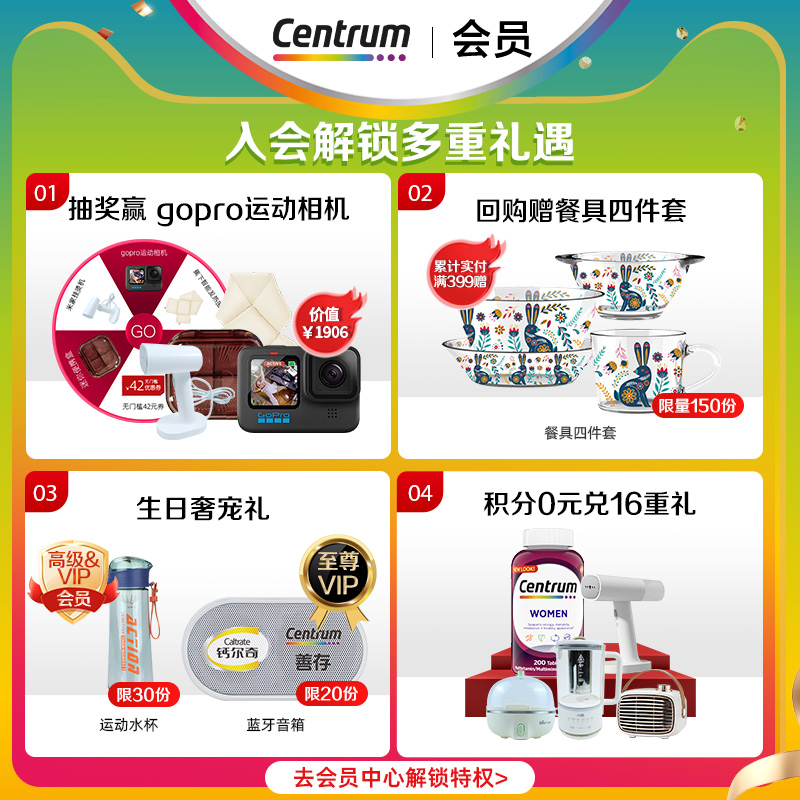 Centrum善存海外中老年男士复合维生素叶黄素稳定碘番茄红素100粒