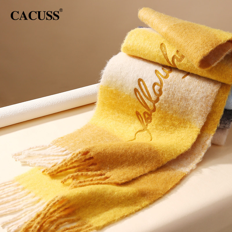 CACUSS羊毛围巾女冬季猫猫绒生日礼物棉花糖保暖披肩外搭礼盒装潮,淘宝优惠券,粉丝福利购,淘宝优惠卷