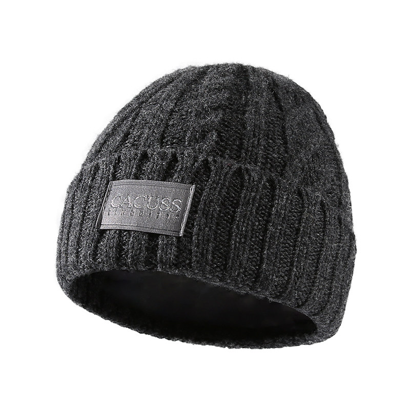 CACUSS纯羊毛帽子男士冬季冷帽加厚麻花针织帽保暖护耳套头毛线帽,淘宝优惠券,粉丝福利购,淘宝优惠卷