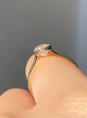 PURE经典鸽子蛋戒指女轻奢小众几何设计镶嵌蛋形7×10闪钻食指戒