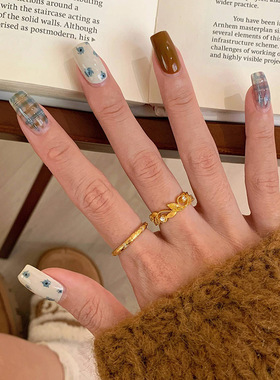 PURE金枝玉叶戒指女小众设计黄水晶招财微镶钻重工指环轻奢食指戒