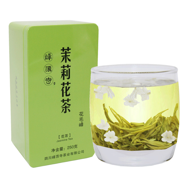峰顶飘雪茉莉花茶2022四川花毛峰 峰顶寺茶叶茉莉花茶