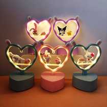 Cartoon Heart-shaped Yugui Dog Merleti Small Night Light Bedroom Atmosphere Companion Sleeping Light Children Handmade DIY Luminous Toy