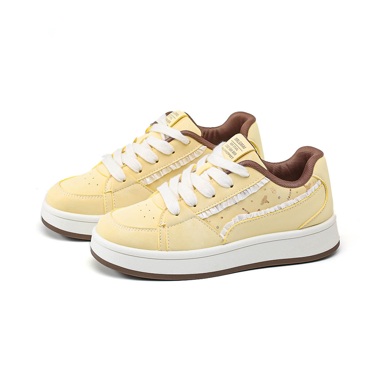 尊儿甜美风拼色板鞋女2026春季新款学生可爱厚底休闲百搭小白鞋,淘宝优惠券,粉丝福利购,淘宝优惠卷